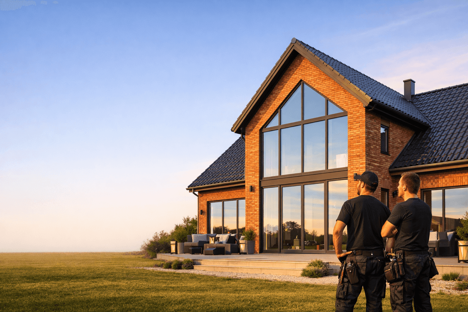 Nymonterede moderne vinduer på villa i Aarhus udført af Brdr. Gamsgaard.