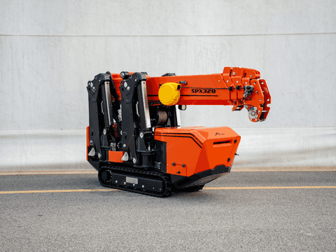 Spiderkran foldet sammen